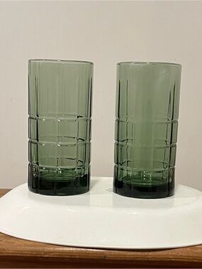 Anchor Hocking Green Tumbler Glasses - Set of 2